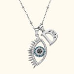 Custom Evil Eye Necklace Initial Protection Necklace