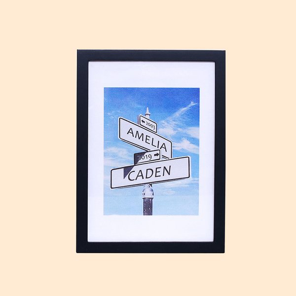 Anniversary Wedding Street Sign Art with Double Names & Date