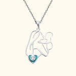 Mother Child Birthstone Necklace For Mom