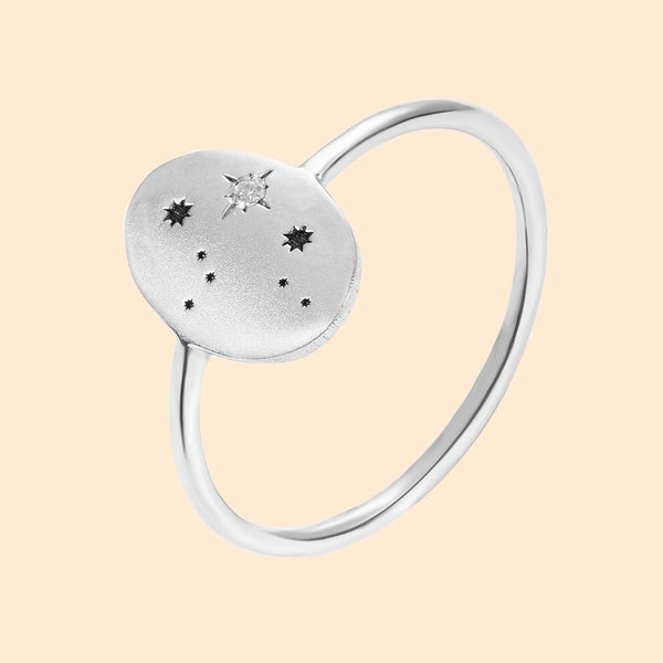 Engraved Star Constellation Zodiac Ring