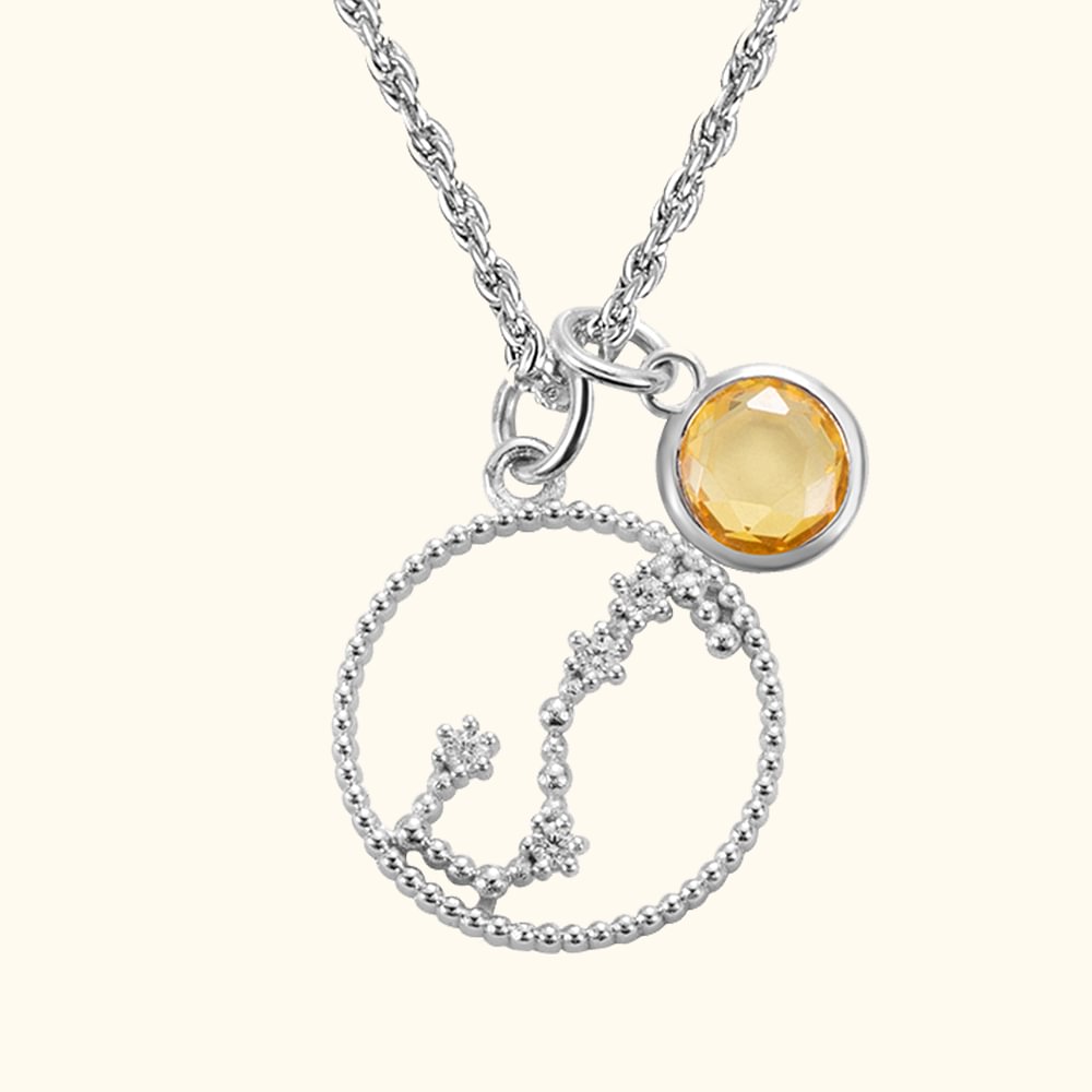 Collier Zodiaque Constellation Anniversaire Pierre de Naissance Personnalisé