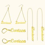 Hoop Name Plate Earrings