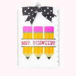 Personalisierter Satz von 2 Bleistift Name Lehrer Klemmbretter