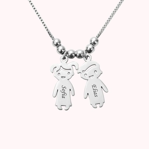 Kids Shaped Charms Name Necklace