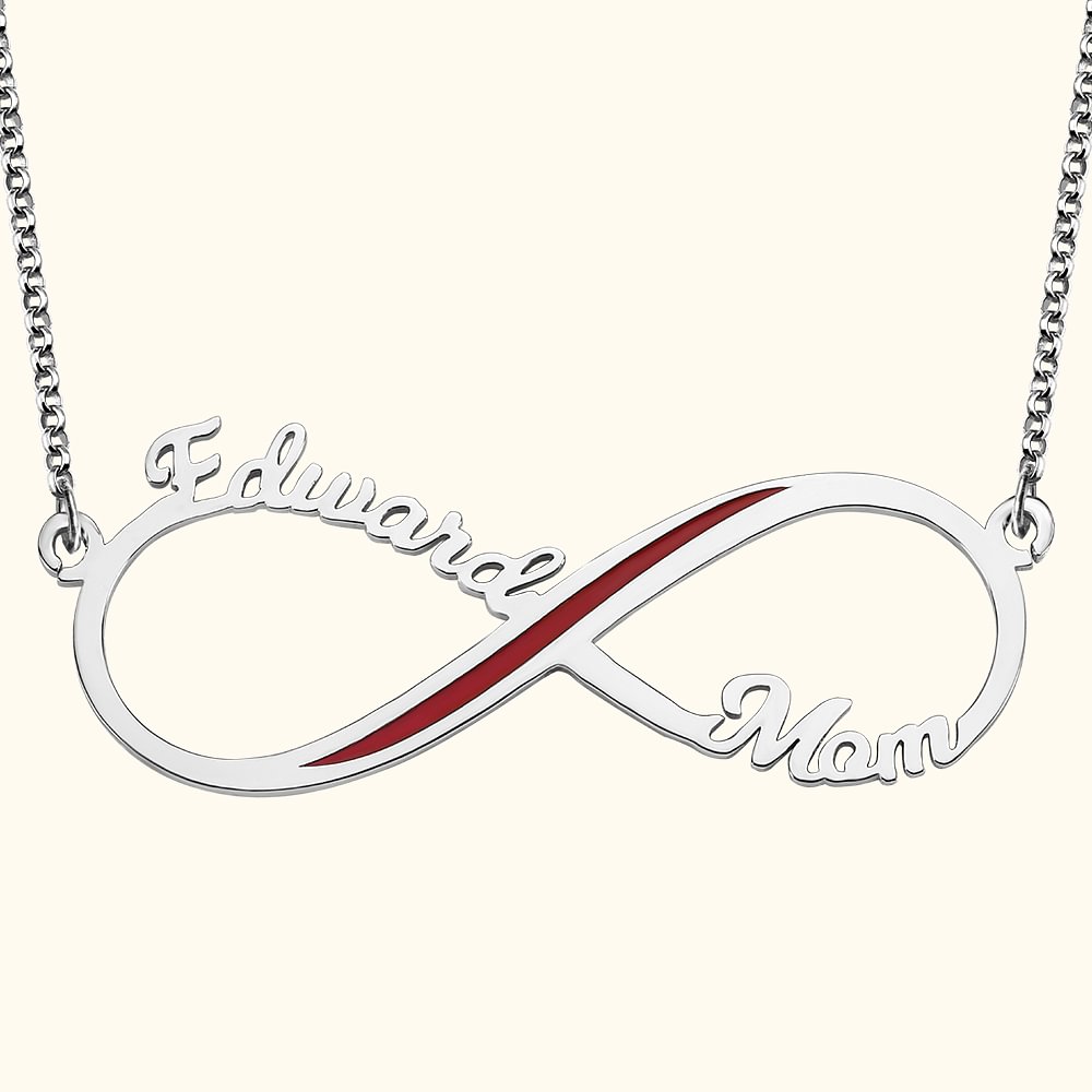 Collier Femme Infini avec Prénoms Personnalisés Cadeau pour Femme