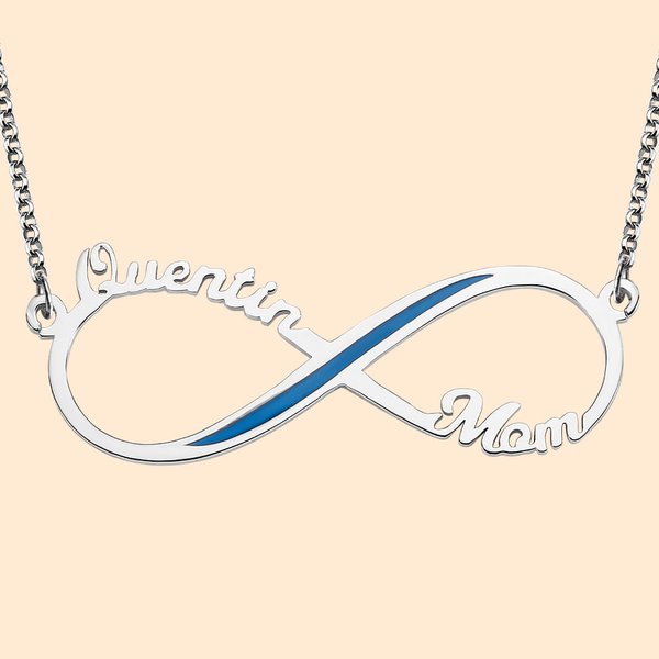 Thin Blue Line Polizei Unendlichkeit Name Halskette | Callie