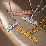 Personalised Name Necklace with Embroidery Texture