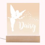 Veilleuse LED de Fée Personnalisée avec Prénom Plaque en Acrylique Cadeau de Rentrée Scolaire pour Enfants