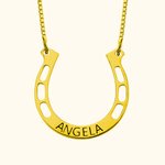 Horseshoe Necklace Engraved Custom Name
