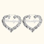 Bamboo Heart Name Earrings