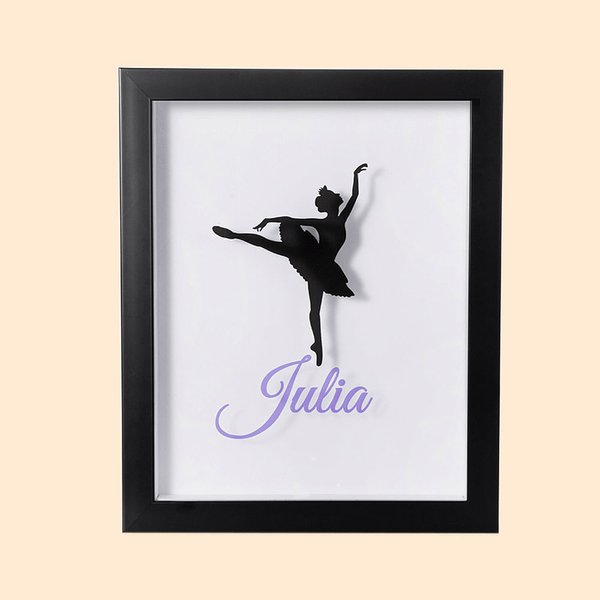 Ballet Girl Shadow Box Frame - Name Embroidery