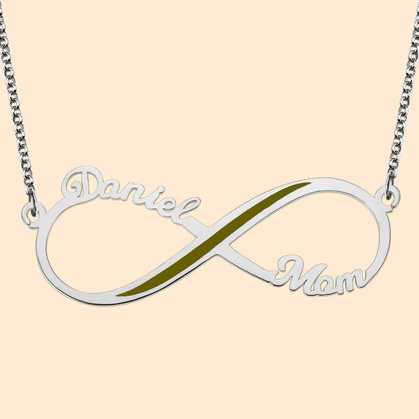 Infinity Name Necklace For Army Marine Air Force Navy Wife Mom | Callie