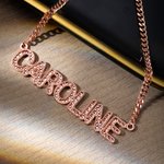 Personalised Name Necklace with Embroidery Texture
