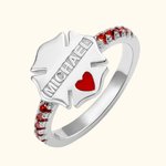 Name Firefighter Badge Ring