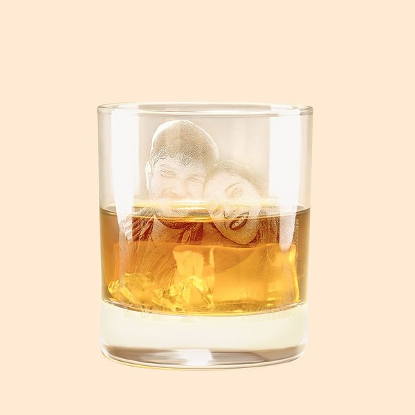 Verre à Whisky 295ml Personnalisé avec Photo et Texte Gravés Cadeau Anniversaire St-Valentin Noël pour Couple Famille