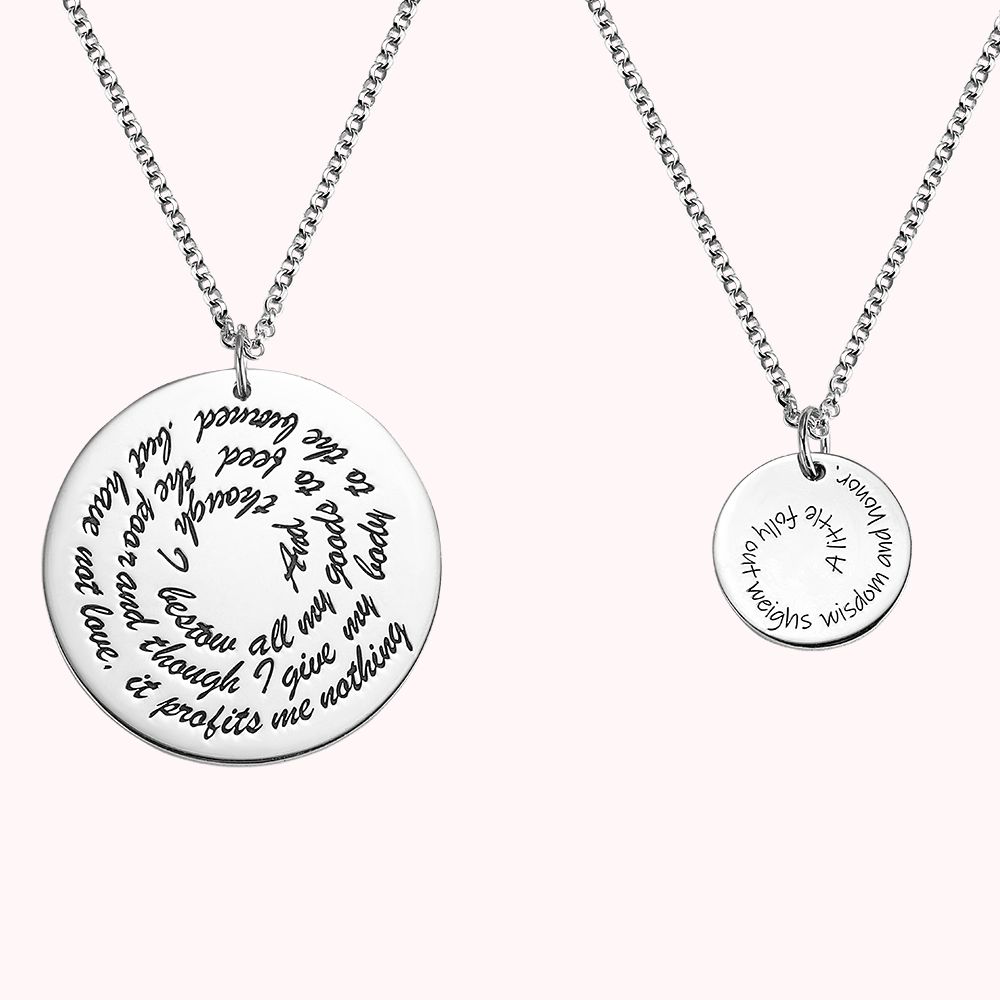 Collier Devis Gravé Personnalisé pour Cadeaux de Maman