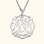 Firefighter Mom Name Badge Necklace | Callie