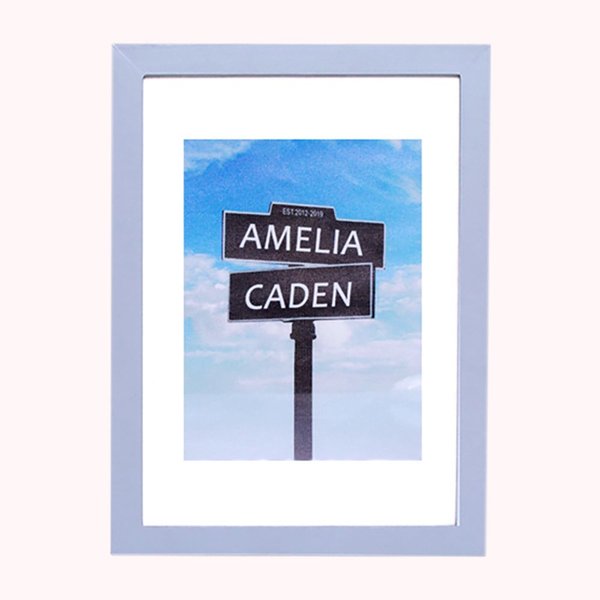 Peinture de Panneau de Rue Cadre en Argent d'Anniversaire 25 Ans avec Double Prénoms & Date