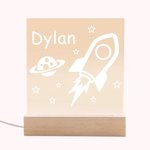 Rocket-Nachtlicht mit gravierten Namen für Kinder 