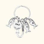 Custom Engraved Fishing Initial Keychain For Men