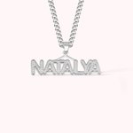 Personalised Name Necklace with Embroidery Texture