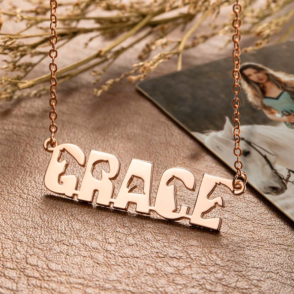 Personalized Horse Name Necklace for Horse Lover Gift CALLIE