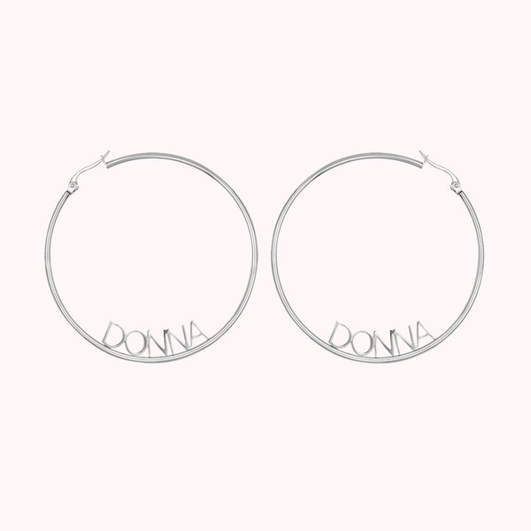 Boucles d'Oreilles Créoles Prénom Grand Cercle Plaqué Or | Callie