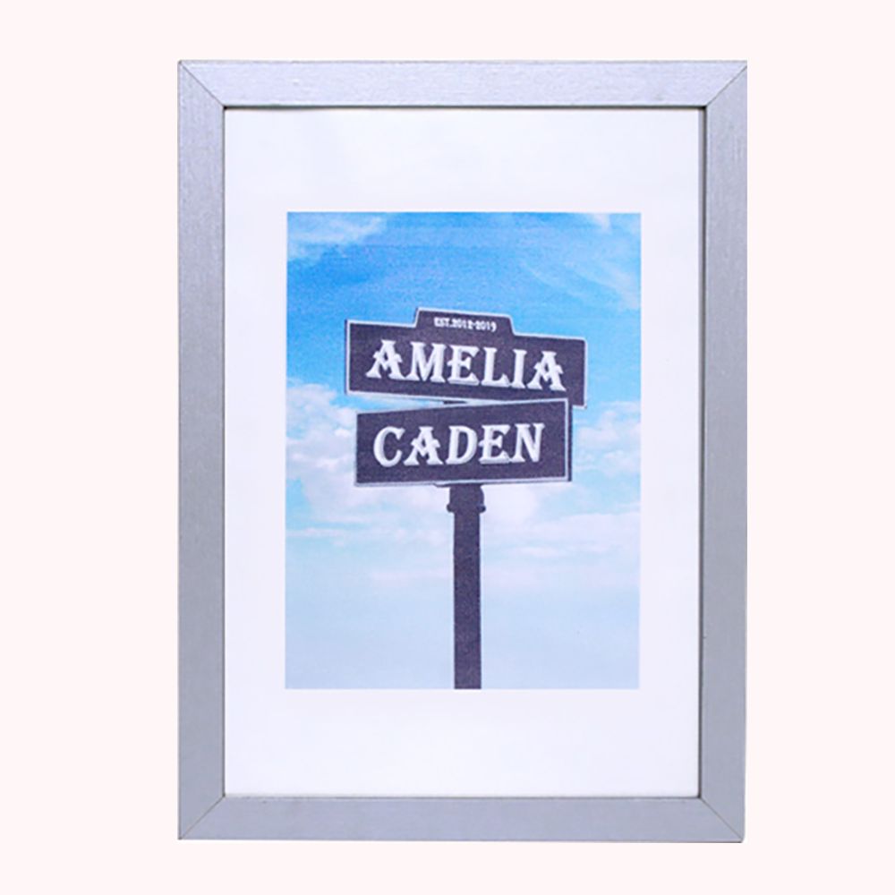 Peinture de Panneau de Rue Cadre en Platine d'Anniversaire 20 Ans Double Prénoms & Date Personnalisé