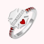 Name Firefighter Badge Ring