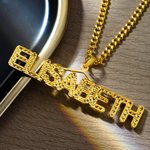 Personalised Name Necklace with Embroidery Texture