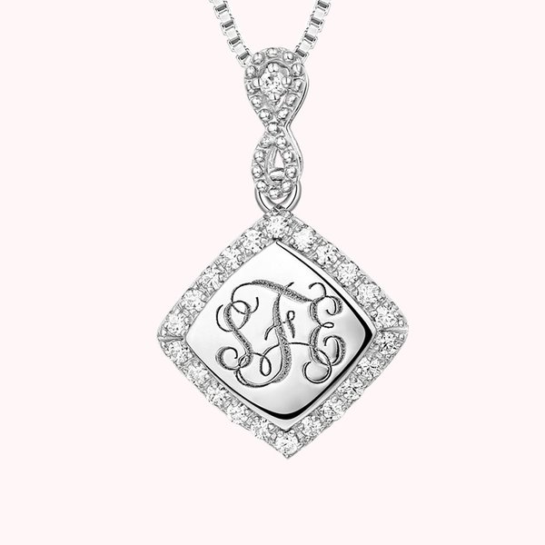 Monogram Cubic Zirconia Diamond Necklace