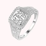Monogramm-Ring mit kubischem Zirkonia | Callie