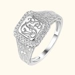 Monogram Ring With Cubic Zirconia | Callie