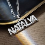Personalised Name Necklace with Embroidery Texture