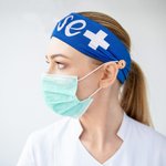 Personalized Medical Nurse Headband with Buttons For Mask
