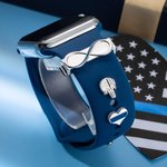 Thin Blue Line Decorative Charms for Apple Watch Band