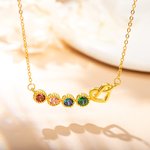 Personalisierte Familien-Geburtsstein-Herz-Halskette für Mama