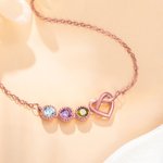 Personalisierte Familien-Geburtsstein-Herz-Halskette für Mama