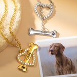 Collier Coeur Prénom Gravé Personnalisé sur Pendentif Os Cadeau pour Ceux Qui Aiment les Chiens