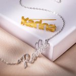 Collier Barre Prénom Personnalisé ou Broche à Choix Cadeau Anniversaire pour Femme