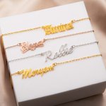 Collier Barre Prénom Personnalisé ou Broche à Choix Cadeau Anniversaire pour Femme