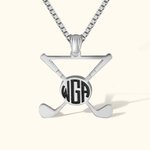 Personalized Golf Necklace Golf Stick Sports Jewellery