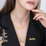Collier Barre Prénom Personnalisé ou Broche à Choix Cadeau Anniversaire pour Femme