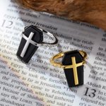 Gothic Style Coffin Ring with Birthstone Ring Band