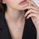 Collier Barre Prénom Personnalisé ou Broche à Choix Cadeau Anniversaire pour Femme
