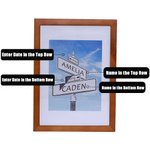 25 Aniversario Marco de Plata Señal de Calle Pintura con Nombres Dobles y Fecha