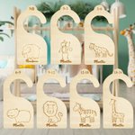 Personalised Wood Baby Closet Dividers Handmade Baby Shower Gift 7 Pcs/set