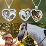 Personalized Heart Horse Girl Photo Locket Necklace