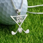 Personalized Golf Necklace Golf Stick Sports Jewellery