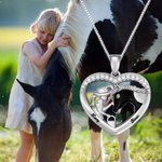 Personalized Heart Horse Girl Photo Locket Necklace
